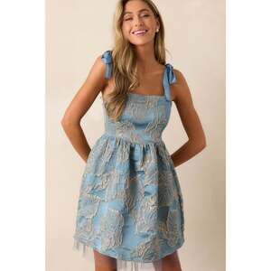 Red Dress Feel the Magic Light Blue Bubble Mini Dress Size LL / Multi